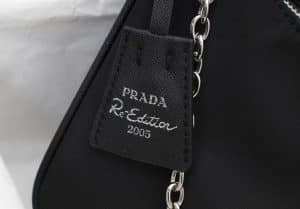 Prada Re-Edition 2005 Nylon Bag Black with Chain