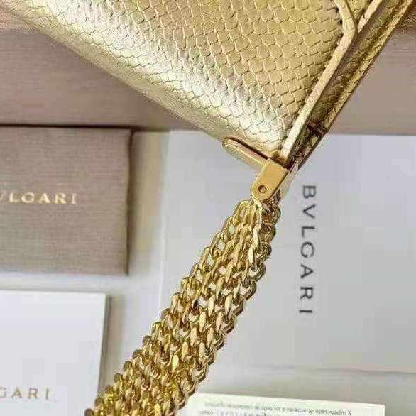 Bvlgari Serpenti Forever leather Gold shoulder bag replica