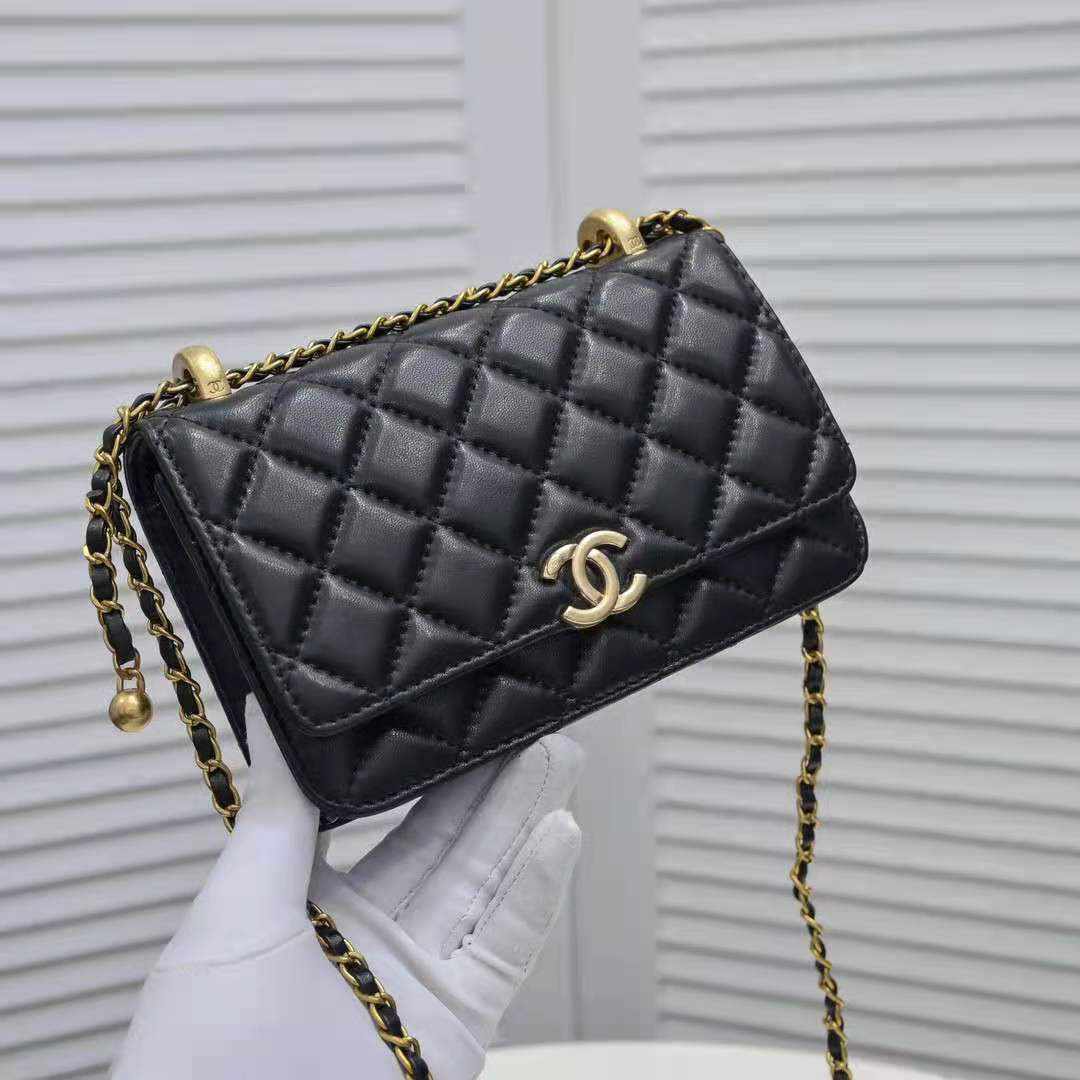 Replica Chanel Small Flap Bag With Top Handle Wool Tweed AS3653 Black