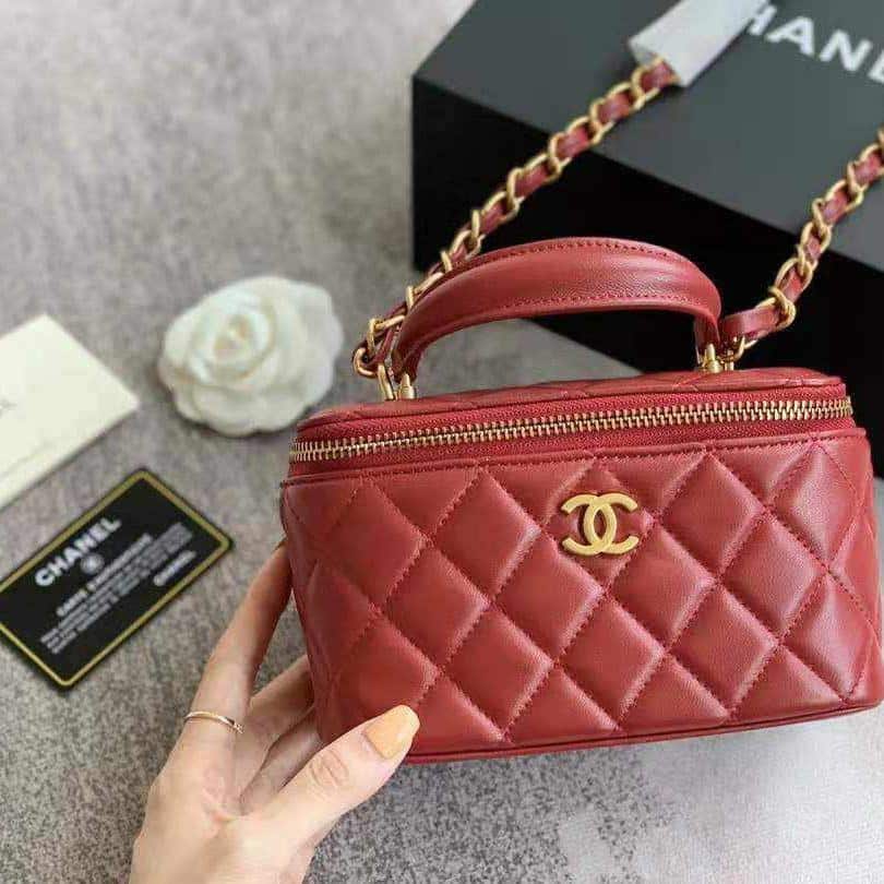 Chanel Trendy CC Vanity Case With Chain Quilted Lambskin Small