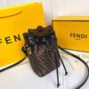 Fendi Mon Tresor Shoulder Bag Small in Coated Canvas with Gold-tone replica
