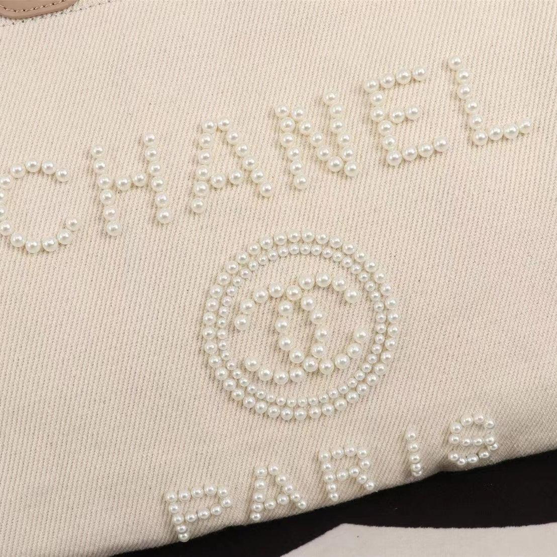 Chanel Canvas Pearl Deauville Tote replica