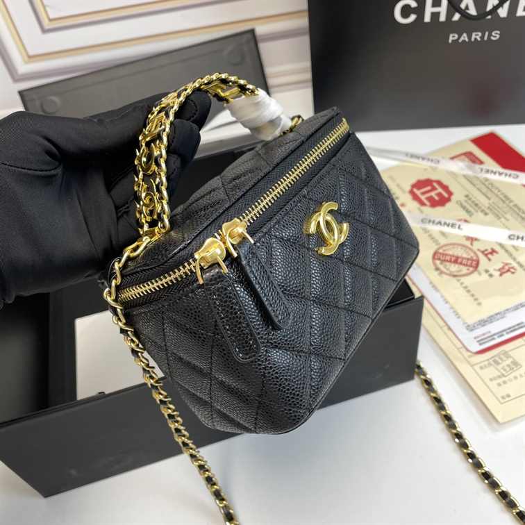 chanel small vanity case with chain