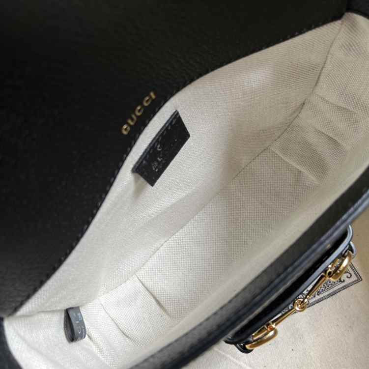 Gucci Horsebit 1955 GG Jacquard Denim Mini Bag