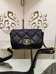 Chanel Lambskin Quilted Chanel 19 Waist Bag replica
