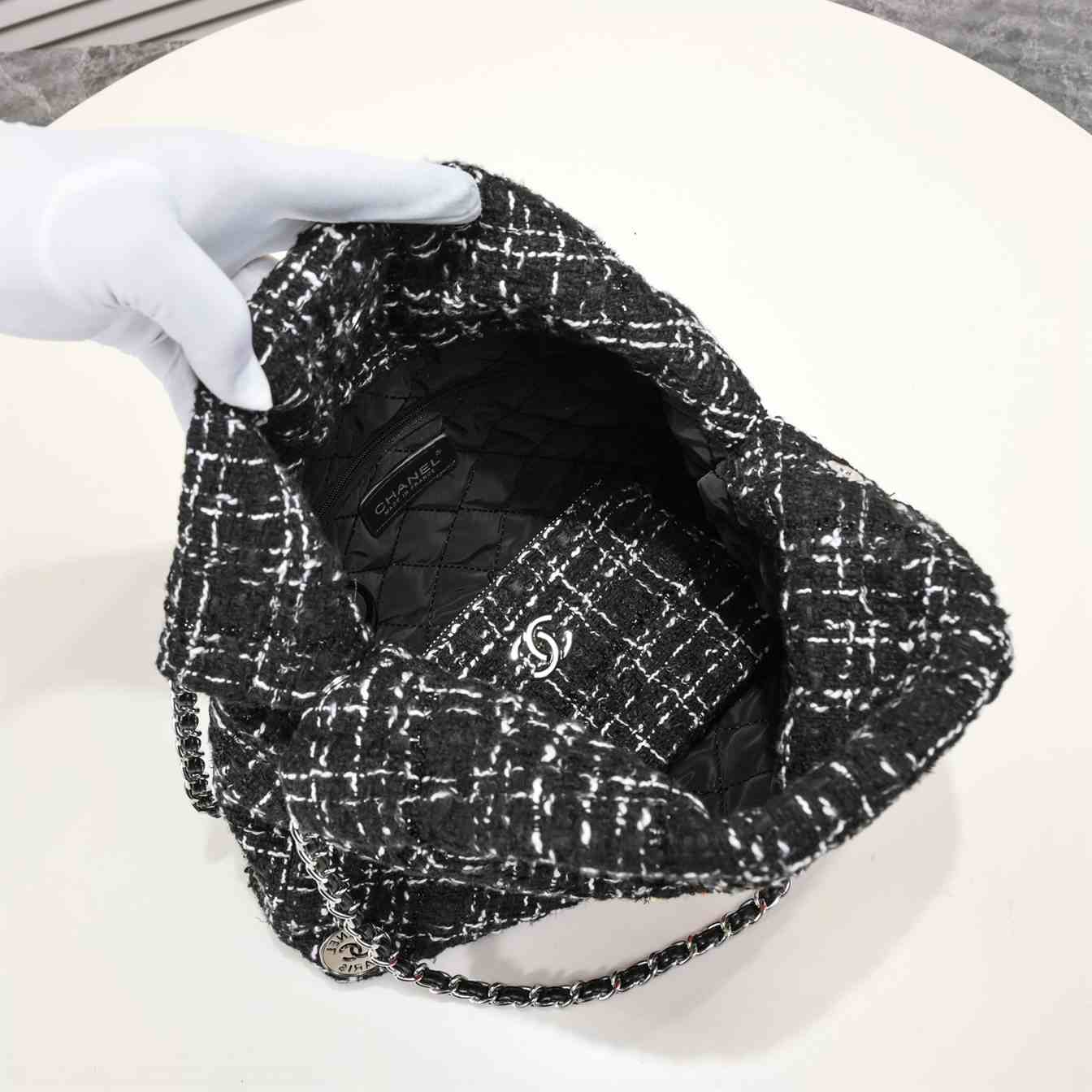 chanel wool tweed bag