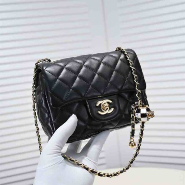 Chanel Black Quilted Lambskin Mini CC replica