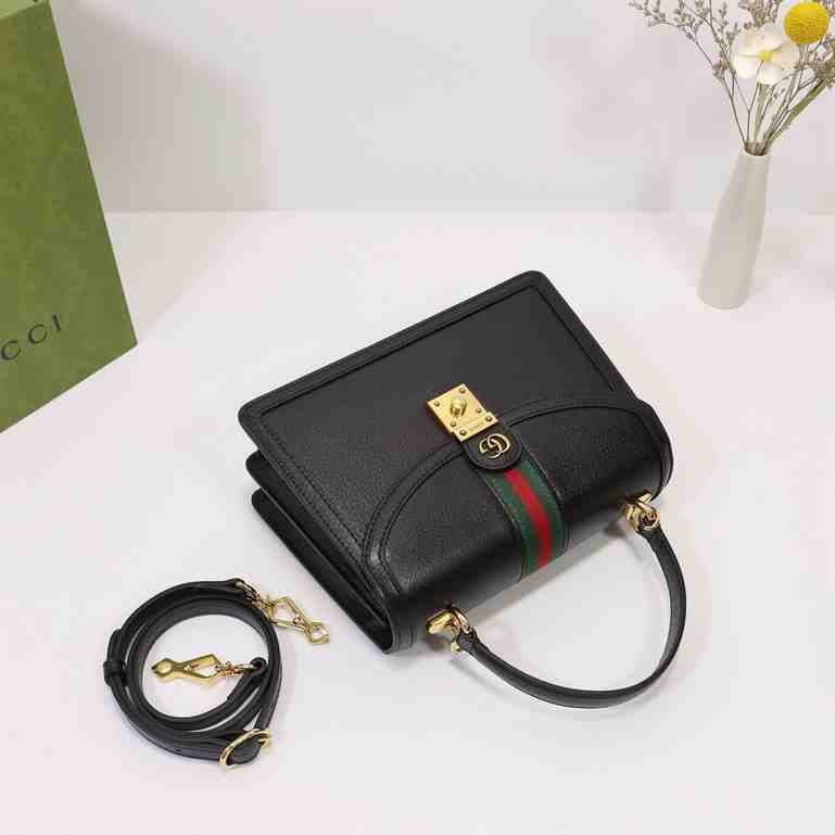 Gucci Ophidia Leather Small Top Handle Bag replica