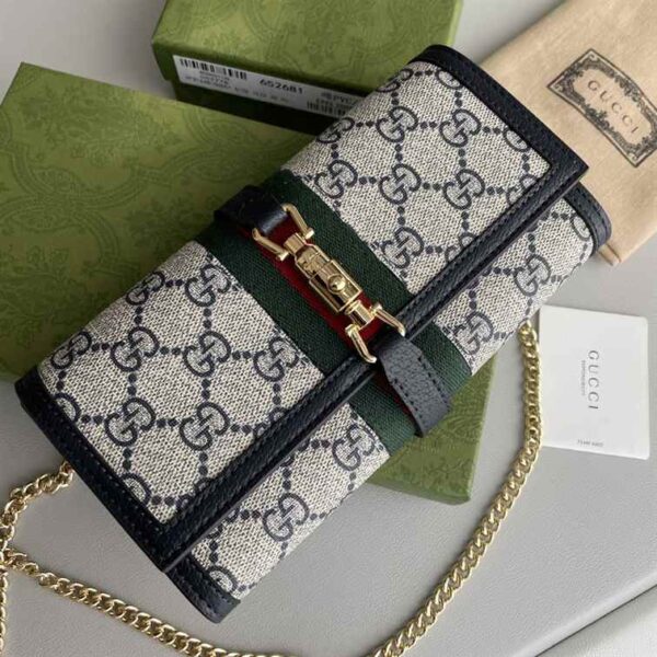 Gucci Jackie 1961 Canvas Chain Wallet replica