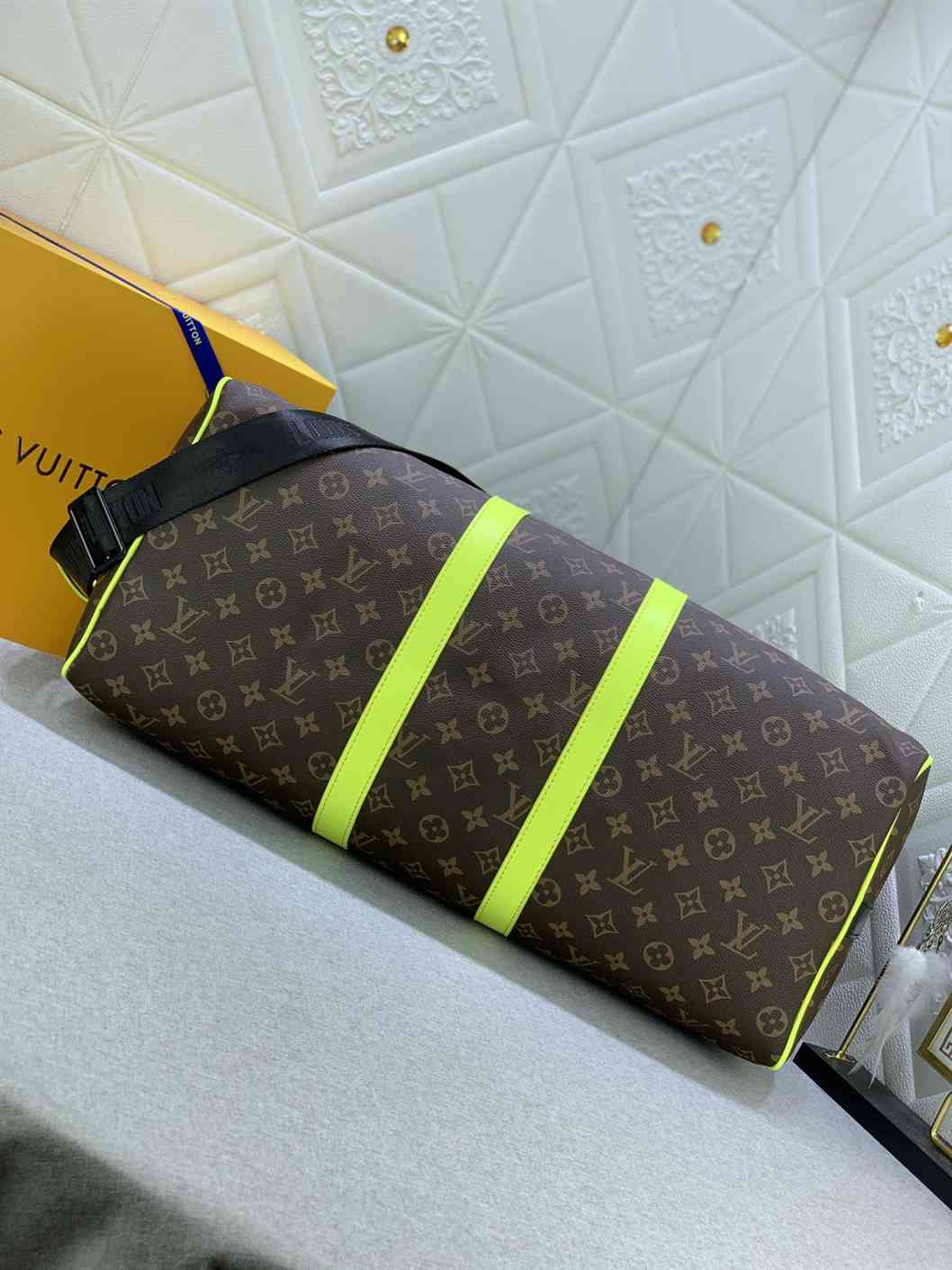 Louis Vuitton KEEPALL BANDOULIÈRE 50 Monogram Macassar Bag replica