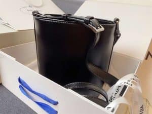 Prada Mini Brushed-Leather Bucket Bag replica
