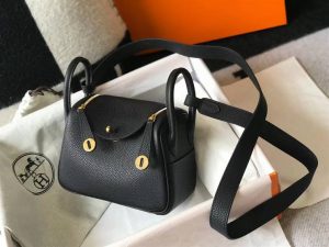 Hermes Lindy Womens Handbags, Black