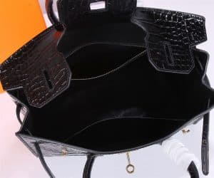 Hermès Birkin 30 Black Shiny Porosus Croc replica