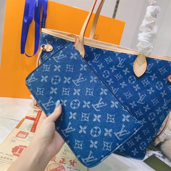 Louis Vuitton Neverfull Classic Tote Denim Style