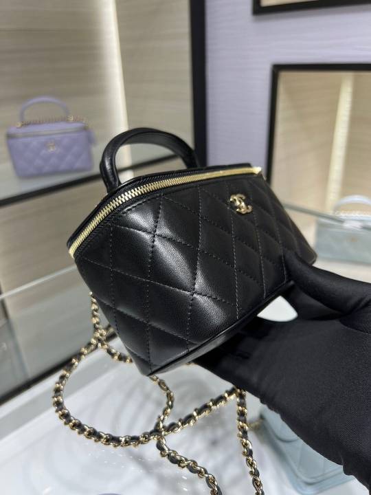 Chanel Lambskin Quilted Small Top Handle Vanity