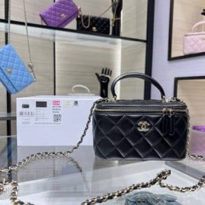 Chanel Lambskin Quilted Small Top Handle Vanity