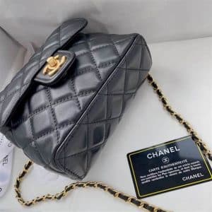 Chanel Lambskin Enamel Quilted Mini Flap replica